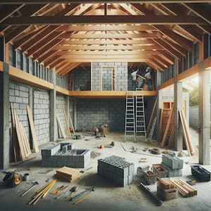 Een garage bouwen: Muren en Dakconstructie